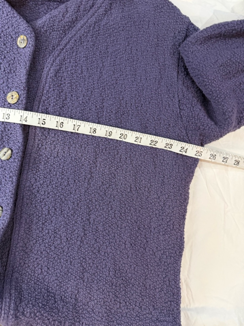 CMC COLOR ME COTTON Chunky Knit Cardigan Sweater Purple Y2K M - Picture 6 of 8